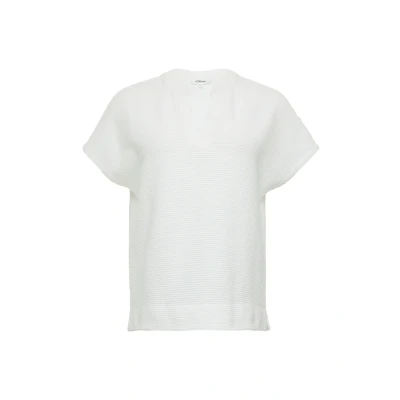 Afbeelding van s.Oliver Weiches IM MIT Struktur Tshirt basic, Dames, Maat: 44, Ecru