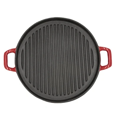 Afbeelding van Bidasoa braadpan van ijzer, rond, geëmailleerd, 32 cm, rood