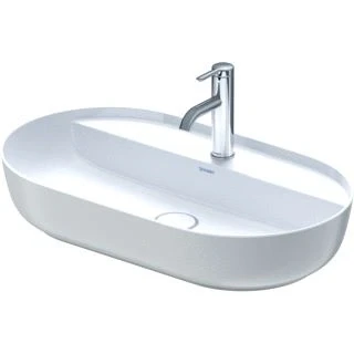 Afbeelding van Duravit luv opzetwastafel ovaal met 1 kraangat zonder overloop 70x40cm wit grijs 0380702300