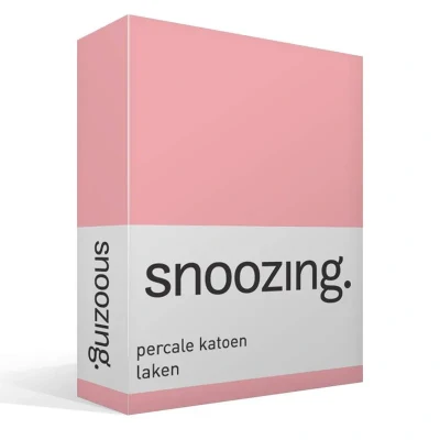 Afbeelding van Snoozing Laken Eenpersoons Percale katoen 150x260 cm Roze