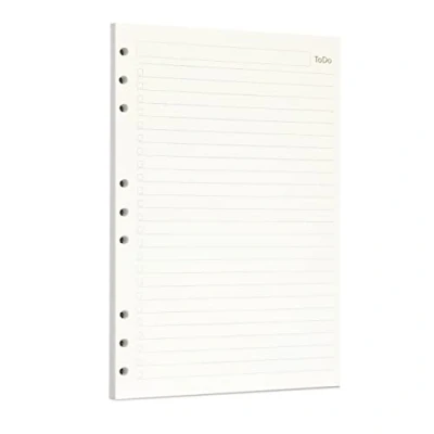 Afbeelding van Zelten Losse vellen geperforeerd papier navulverpakkingen voor 6 gaats binders persoonlijke organizer dagboek notitieboek navulbare planner, Todo, B5/9 gaten