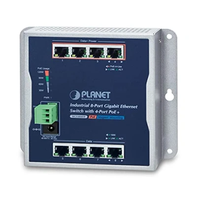 Afbeelding van Netwerk: Switches: PLANET IP30 8 PORT GIGABIT WALL MOUNT SWITCH 4 POE