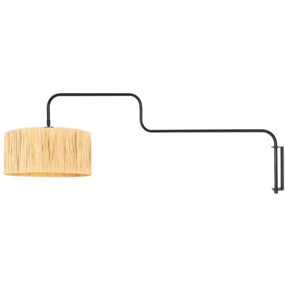 Afbeelding van Steinhauer Wandlamp Bloeba zwart met strokleurige kap 4182ZW