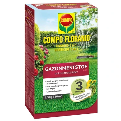 Afbeelding van Compo Onkruidverdelger &amp; Gazonmest; 2 in 1 1,5 KG 50 M²