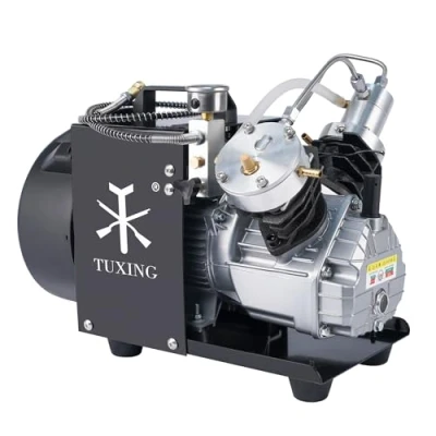 Afbeelding van TUXING PCP luchtcompressor 300 bar, dubbele cilinder duiken compressor, hoge druk pomp voor Paintball Scuba Tank 220V (TXEDM041)