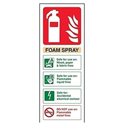 Afbeelding van VSafety Foam Spray Id Elektrisch Veilig Brandblusser Teken Portret 75mm x 200mm Zelfklevend Vinyl