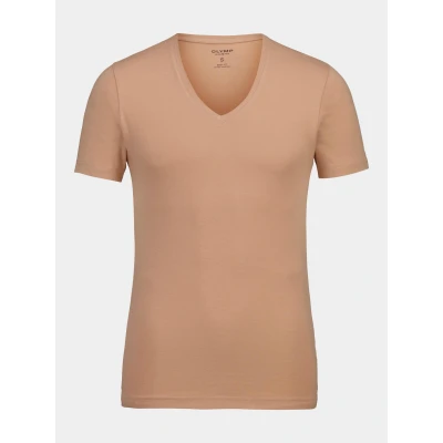 Afbeelding van OLYMP Level Five Body Fit T Shirt V hals huidkleurig, Effen