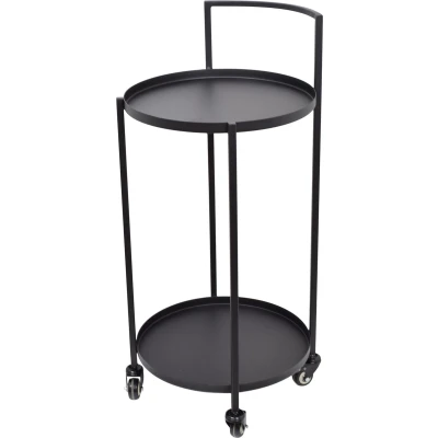 Afbeelding van LOFT42 James Trolley Bijzettafel Zwart Metaal 86xØ39