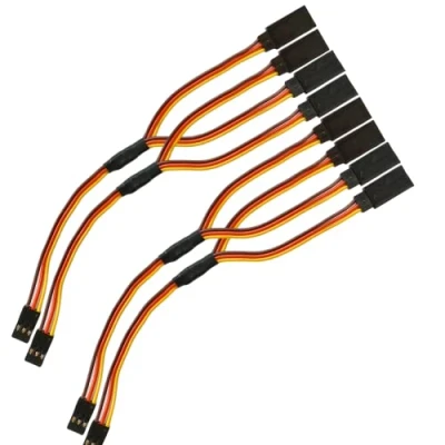 Afbeelding van 4 x stuks Servo Y verlengkabel V kabel verlenging verdeler splitter compatibel met JR Futaba Robbe Graupner Hitec 15 cm 22AWG RC