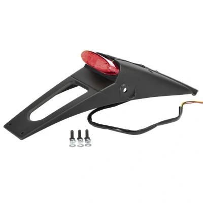 Afbeelding van POLISPORT RSP LED 2.0 Achterspatbordverlenging zwart met Vuur + Plaatverlichting,