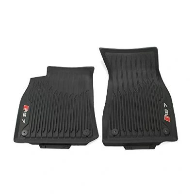 Afbeelding van Audi 4K8061221A041 rubberen automatten 2 x matten voor (C8) Sportback all weather zwart/rood, met RS7 opschrift