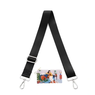 Afbeelding van Senral Tas Riemen voor Handtassen Schouderriem Riem Crossbody Tassen Strap met Clip Handtas Tasschouderriem Vervanging Laptop (zwart/zilverkleurige gesp riem)