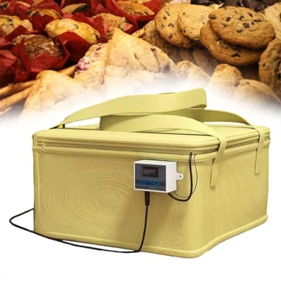 Afbeelding van Draagbare deegrijskast, rijskast voor het maken van brood, broodrijsmand, met temperatuurregeling, yoghurt, temperatuurregeling