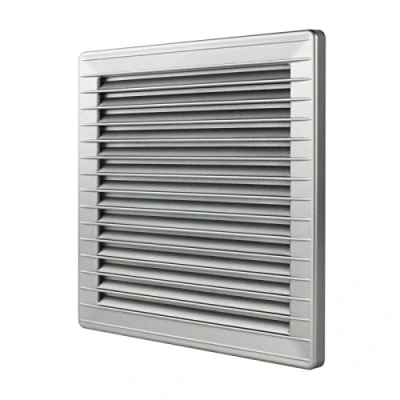 Afbeelding van MKK Ventilatierooster vierkant Ø 100 120 125 150 mm afvoerrooster lamellengrooster insectenbescherming kunststof 110 zilver