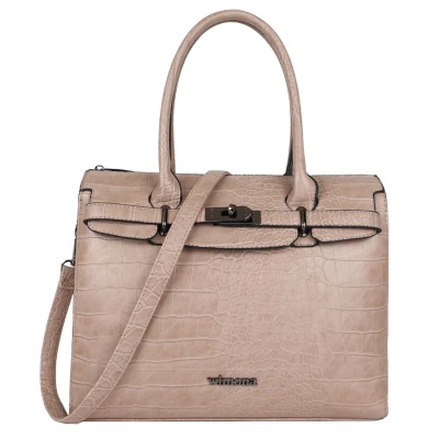 Afbeelding van Wimona Liona Handtas Croco Taupe