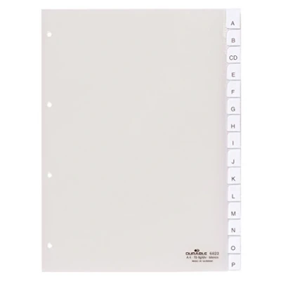 Afbeelding van Durable Tabbladen A4 15 delig gelaste tabs en voorblad, 80x80x80 mm