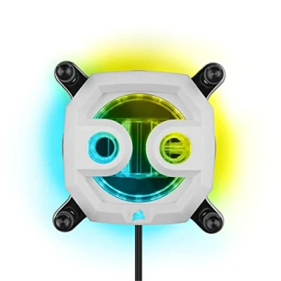 Afbeelding van CORSAIR Hydro X Series XC7 RGB PRO CPU Water Block Intel® LGA 1700, 1200, 115X AMD socket AM4 Vernikkelde koperen koelplaat Wit Meer dan 110 micro koelvinnen 16 heldere leds