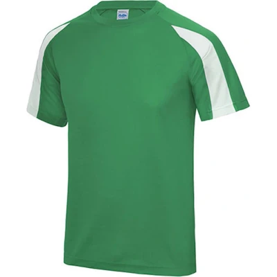 Afbeelding van Vegan T shirt &#039;Contrast&#039; met korte mouwen Kelly Green/White M