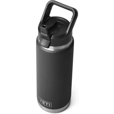 Afbeelding van YETI Rambler Straw Bottle, Stainless Steel Vacuum Insulated Bottle with Cap, Black, 26 oz (769 ml)