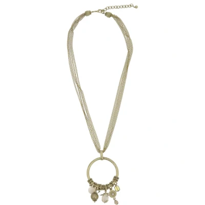 Afbeelding van Behave Ketting vintage goudkleur 62 cm met hanger en bedels