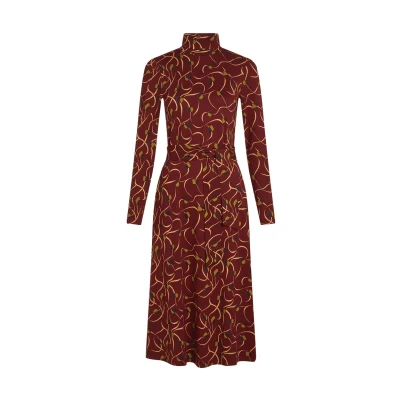 Afbeelding van Rollneck Boogie jurk in cabernet rood