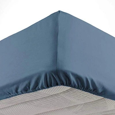 Afbeelding van douceur d&#039;intérieur, Hoeslaken (140 x 190 cm), Oscar nachtblauw, 100% polyester