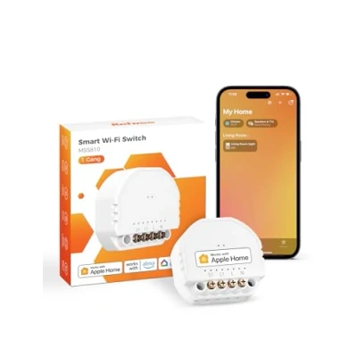 Afbeelding van Refoss Mini Smart wifi relaisschakelaar, 1 weg gang lichtschakelaar, compatibel met Apple HomeKit, Alexa &amp; Google Home, 2,4 GHz, 250 V, 10 A, stuk (nulleider vereist)
