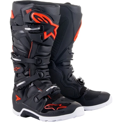 Afbeelding van Alpinestars 2024 Tech 7 Enduro Crosslaarzen Zwart / Fluor Rood maat 48
