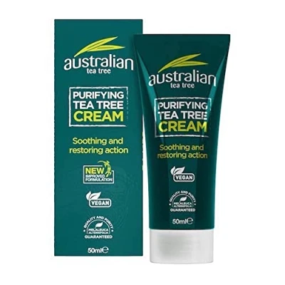 Afbeelding van Australische Theeboom Crème, Zuiverend, Veganistisch, Dierproefvrij, Parabeen &amp; SLS vrij, Kalmerend, Natuurlijk, 50ml