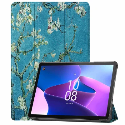 Afbeelding van Lenovo Tab M10 Plus (3rd gen) Hoes: iMoshion Design Trifold Bookcase Groene Plant Kunstleder Tablet Hoezen
