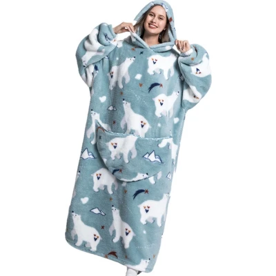 Afbeelding van Oversized Fleece Trui Uniseks One Size Ijsbeer