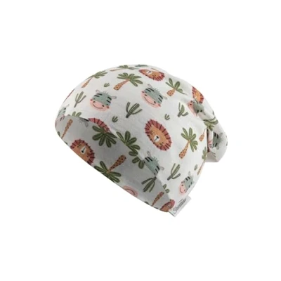 Afbeelding van Sterntaler Slouch beanie Safari dieren ecru