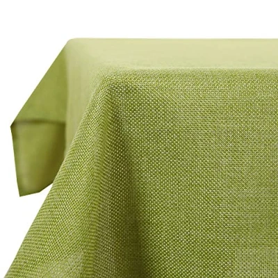 Afbeelding van Deconovo Linnen Tafelkleed Waterafstotend Rechthoekige Tafeldoek met Lotuseffect in Polyester Afneembaar voor Eettafel Partij Groen 132x178cm