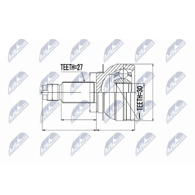 Afbeelding van Homokineet reparatie set, aandrijfas NTY NPZ SB 009