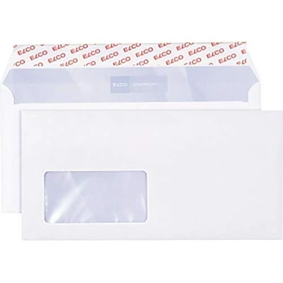 Afbeelding van Elco Envelop C5/C6 80 g/m Met Venster Kleefstrip Wit 200 Stuks