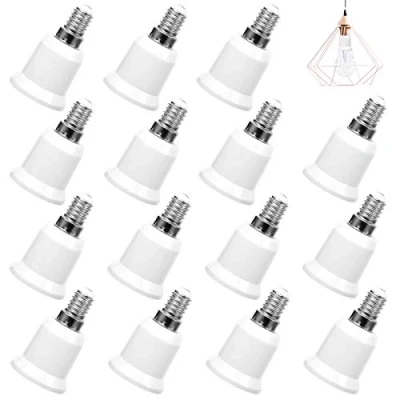 Afbeelding van LuluDa E14 naar E27 adapter 15 stuks converter lampvoet lampfitting fitting voor ledlampen spaarlamp, wit