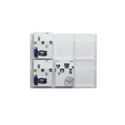 Afbeelding van wandfolderhouder HxBxD 625x766x51mm 6xDIN A4 planken transparant