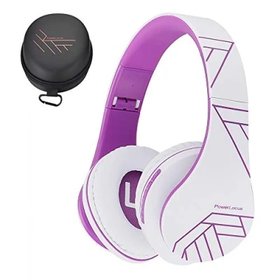 Afbeelding van Bluetooth Koptelefoons, PowerLocus P2 draadloze Over Ear Koptelefoon Inklapbaar, Met microfoon, Micro SD slot, FM Radio, en kabel voor Smartphone, Tablets, Laptops, TV (Violet)