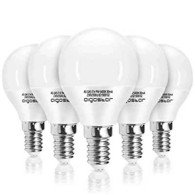 Afbeelding van Aigostar LED Lampen E14 9W, Koel Wit Licht 6500K, 840 Lumen, Geschikt Voor Binnenverlichting Zoals Kroonluchters, Hanglampen, Wandlamp, Bureaulamp, 5 stuks