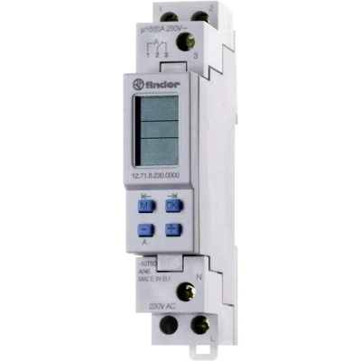 Afbeelding van Finder 12.71.8.230.0000 Schakelklok voor DIN rails 230 V/AC Weekprogramma