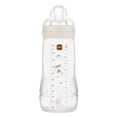 Afbeelding van Easy Active babyfles versierd 330 ml zand X flow speen