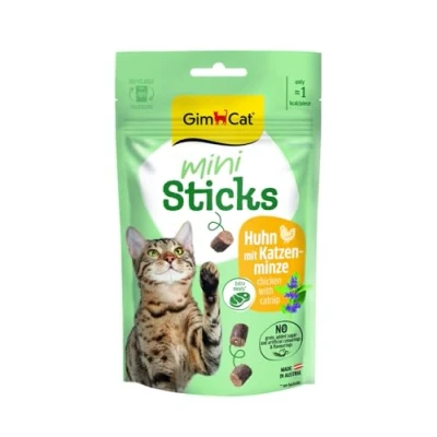 Afbeelding van GimCat Mini Sticks Kattensnack Kip&amp;Kattenkruid 50 gr