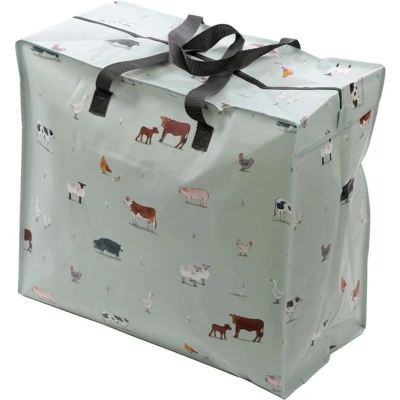 Afbeelding van Wilgen Boerderij Grote Boodschappentas met Rits Opbergtas 48x55x28cm