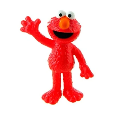 Afbeelding van Sesamstraat Elmo speelfiguurtje / taarttopper decoratie 6,5 cm.