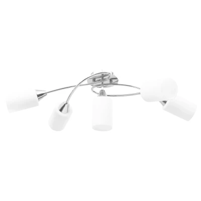 Afbeelding van Plafondlamp met keramieken cilindervormige kappen 5xE14 wit