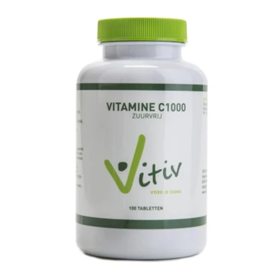Afbeelding van Vitiv Vitamine C1000 Zuurvrij Tabletten