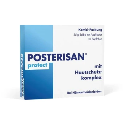 Afbeelding van Posterisan protect Kombi Packung Salbe und Zäpfchen bei Hämorrhoidenleiden, 1 st. Gecombineerd pakket