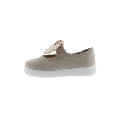 Afbeelding van Victoria Shoes Ballerina&#039;s met enkelbandjes voor kinderen, Maat: 24, Beige Textiel