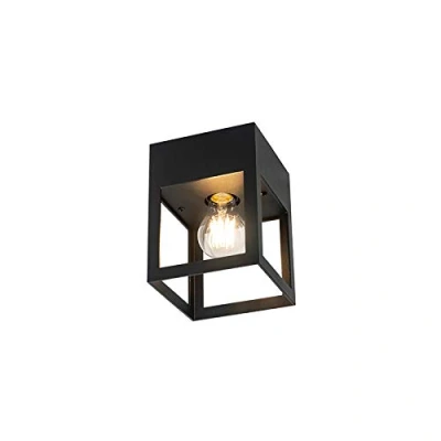 Afbeelding van QAZQA Moderne plafondlamp zwart Cela