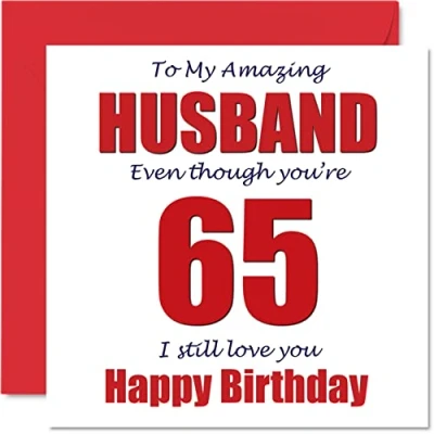 Afbeelding van Grappige 65e verjaardagskaarten voor echtgenoot 65 I Still Love You Gelukkige verjaardagskaart van echtgenote partner, vijfenzestig manlief plagergeschenken, 145 mm x
